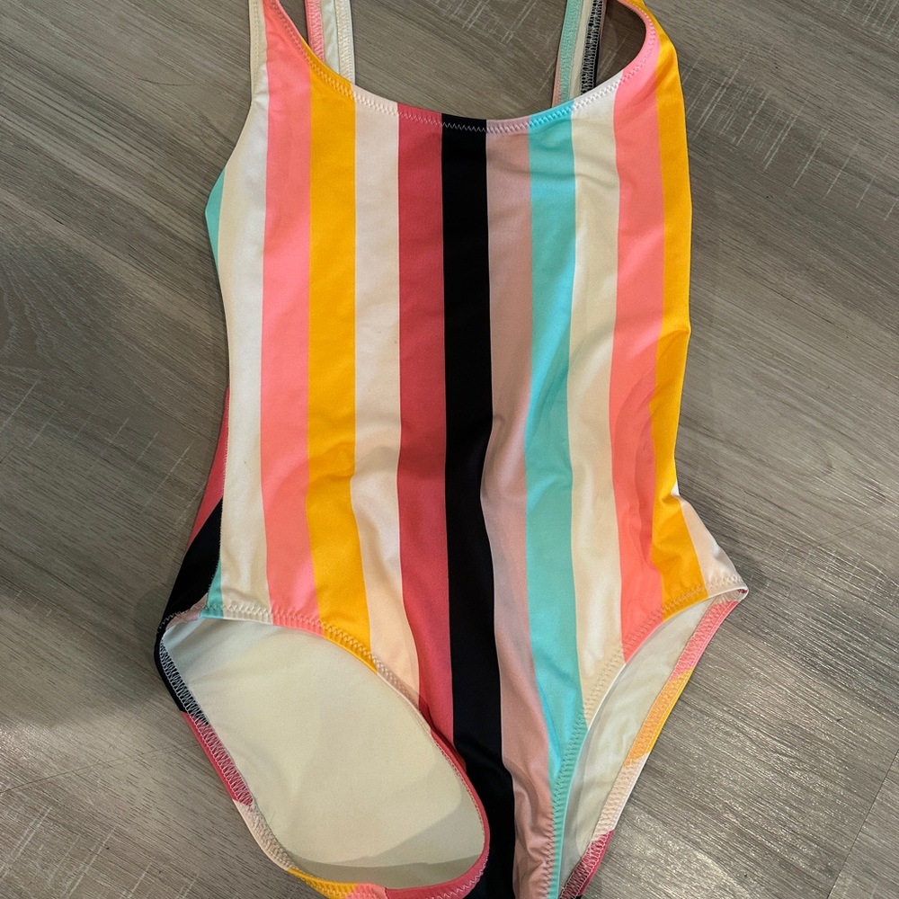 SOLID & STRIPED Ann-Marie One-Piece multi color striped Swimsuit.